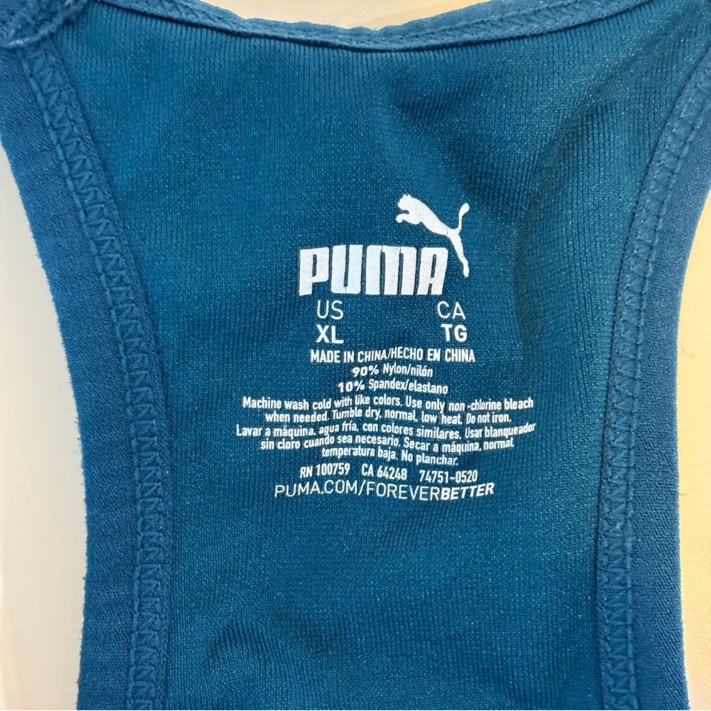 PUMA Women's 4 Keeps Training Sports Bra racerback stretch teal size large - Picture 5 of 8
